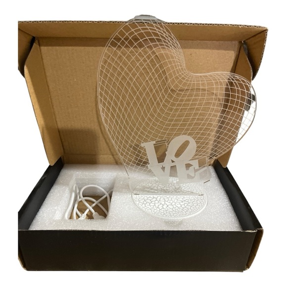 Elegant Heart LED Sculpture with White Base - Picture 2 of 5